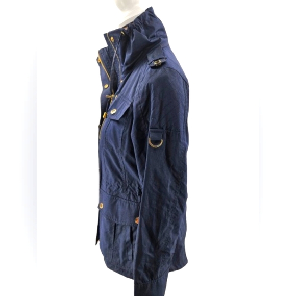 MICHAEL Michael Kors Navy Blue With Gold Hardware Utility Jacket - Picture 3 of 9